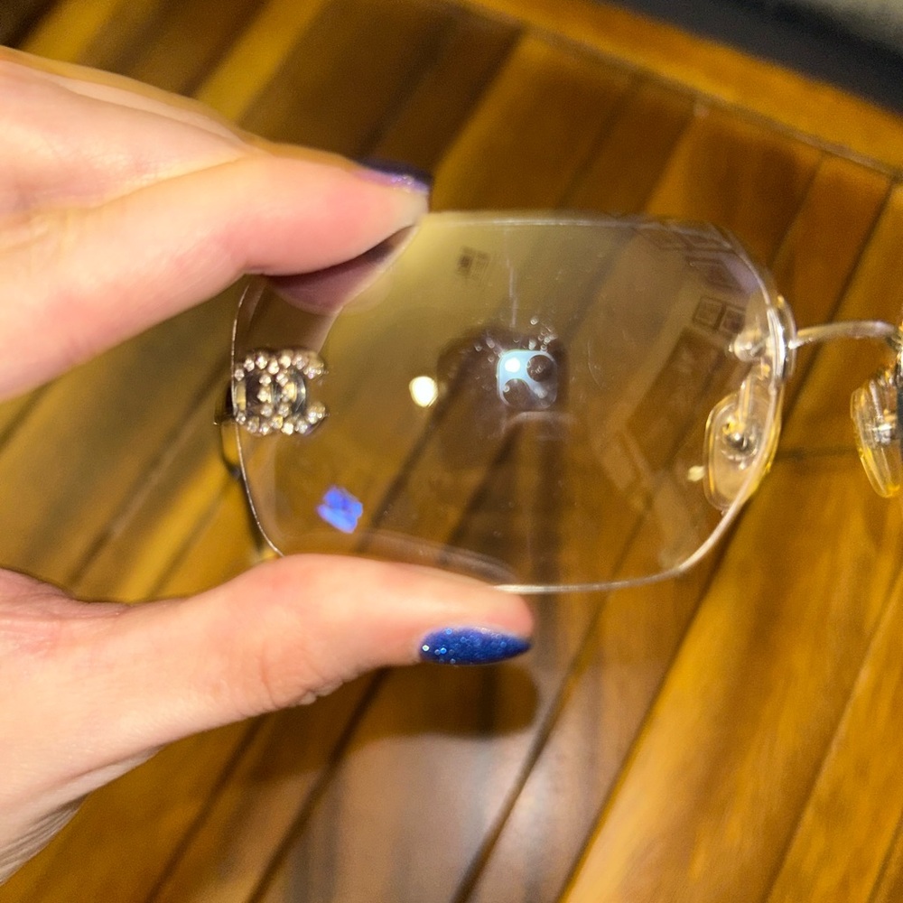 Vintage Chanel Rimless Rhinestone Sunglasses - Picture 12 of 17